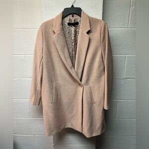 Women's Tan, pink tint Blazer Coat. L